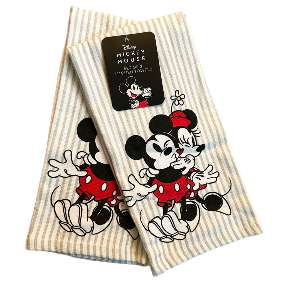 Disney Mickey Mouse and Minnie Mouse Set of Two Kitchen Towels 16”x26”